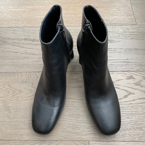 Oak + Fort 5627 2.75" Heeled Leather Booties w Inside Zip Closure Black Sz 8 - Picture 10 of 10